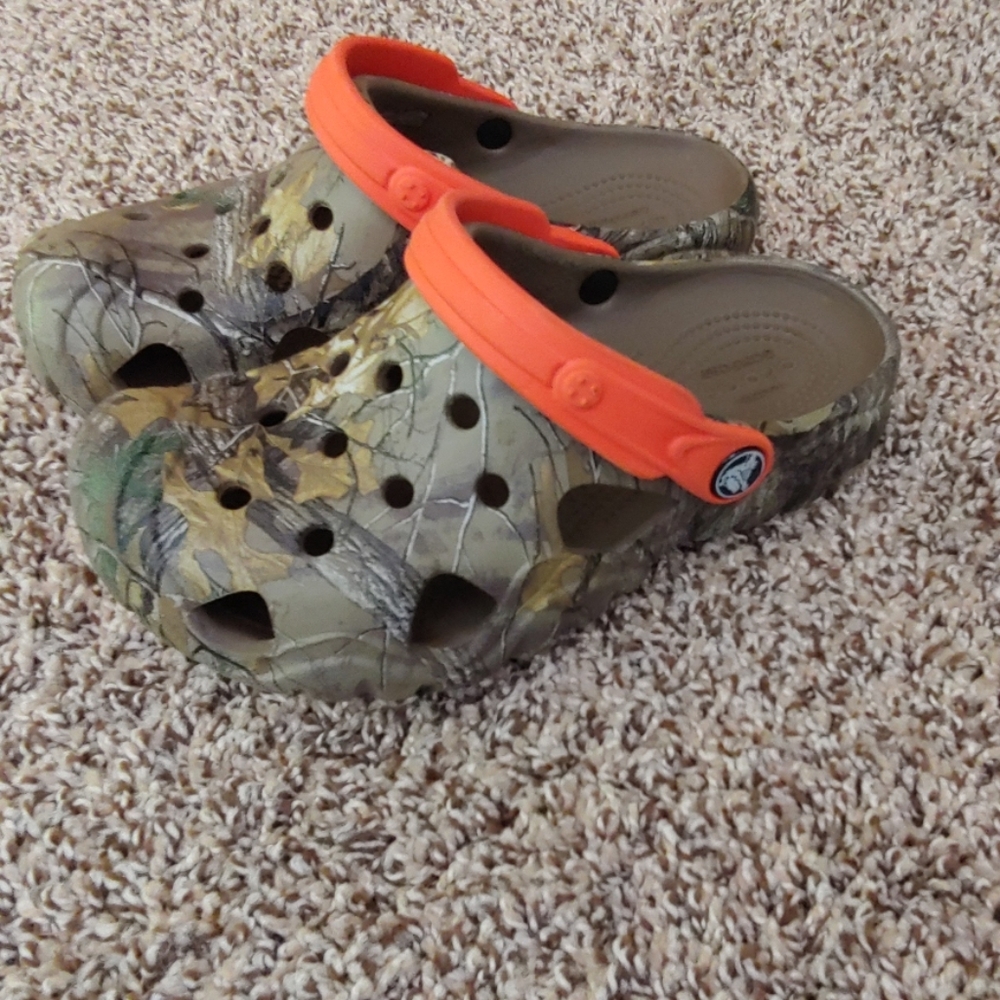 Boys size 1 Camo Crocs